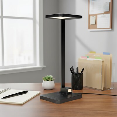 Excello Brands Wellness Series LED Desk Lamp, 16", with USB Port, Black (EGP-DL-19-BLK)