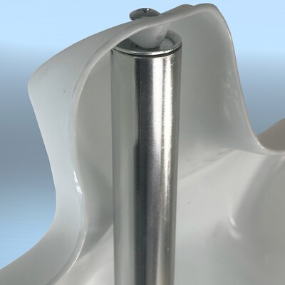 Azar Female White Plastic Bust Torso Mannequin, 12" Square Metal Base (900520-WHT)