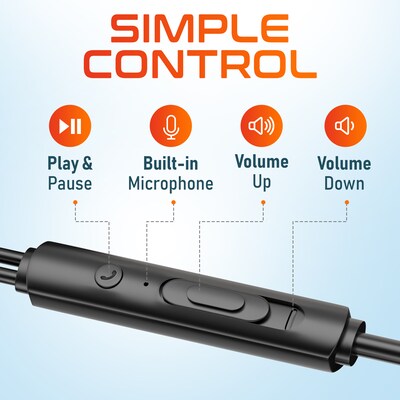 Delton 10E Stereo USB In-Ear Computer Headset with Microphone, Black (DWH10E)