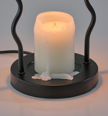 Simplee Adesso Twirl Candlewarmer 13.5" Halogen Table Lamp, Black/White (SL1195-01)
