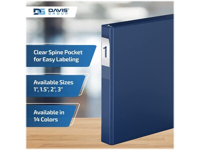 Davis Group Premium Economy 1" 3-Ring Non-View Binders, D-Ring, Royal Blue, 6/Pack (2301-92-06)