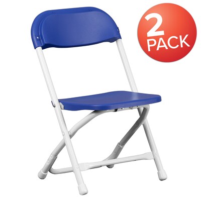 Flash Furniture Plastic Kids Folding Chair, Blue, 2 Pieces (2YKIDBL)