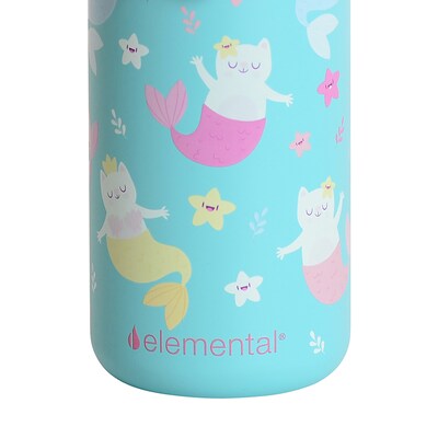 Elemental Core Pop Stainless Steel Double Wall Insulated Water Bottle, 18 oz., Meowmaid (EBC18MWM25P)