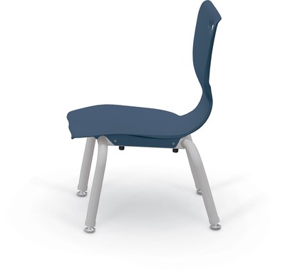 MooreCo 10" Hierarchy Student Chair with 4 Legs, Navy/Platinum Base (703673561792)