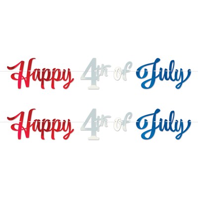 Beistle Happy 4th Of July Foil Streamer, 2/Pack (56430)