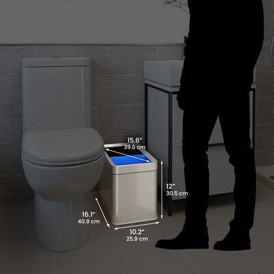 iTouchless 5.3 Gallon (20 Liter) Dual Compartment Open Top Trash Can & Recycle Bin, Silver