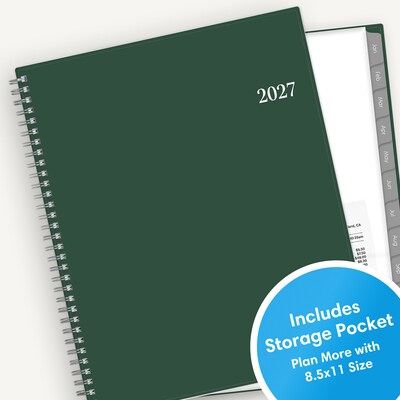 2027 Blue Sky 8.5" x 11" Weekly & Monthly Planner, Green (162469)