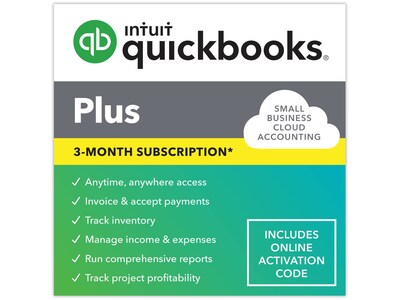 QuickBooks Online Plus 2023 for 5 Users, 3-Month Subscription, Windows/Mac, Online Access (5101256)