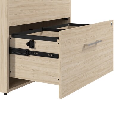 Bush Business Furniture Hustle 2-Drawer Lateral File Cabinet, Letter/Legal Size, Lockable, Natural Elm (HUF130NESU)
