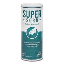 Fresh Products Super-Sorb Liquid Spill Absorbent, Lemon Scent, 720 oz, 12 oz Shaker Can, 6/Box