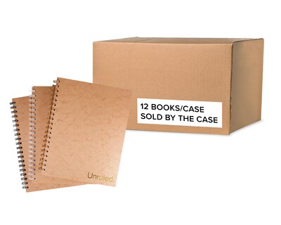 Roaring Spring Unruled Notebook 1-Subject Notebooks, 8 x 10.5, Natural Kraft, 12/Case (85204CS)