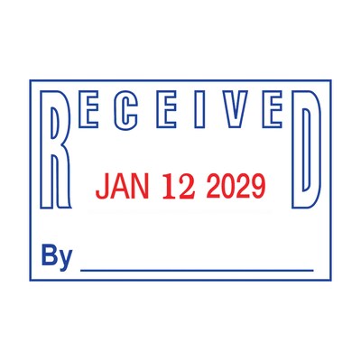 2000 Plus S-360 Self-Inking RECEIVED Rectangle Stamp, Blue/Red Ink (011034)
