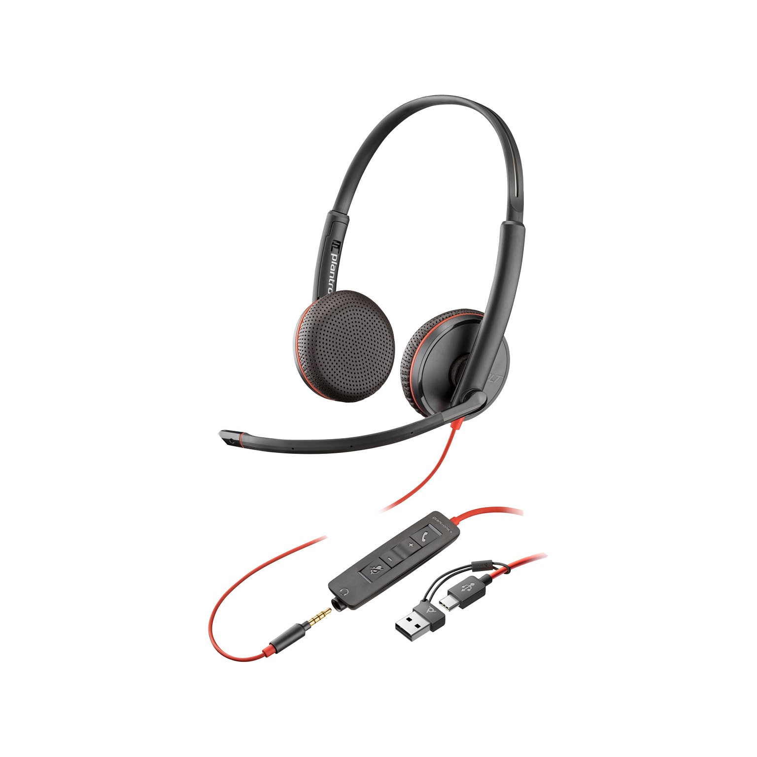 Poly Blackwire 3225 Stereo Headset, USB-C/USB-A/3.5mm, UC Certified (8X229AA)