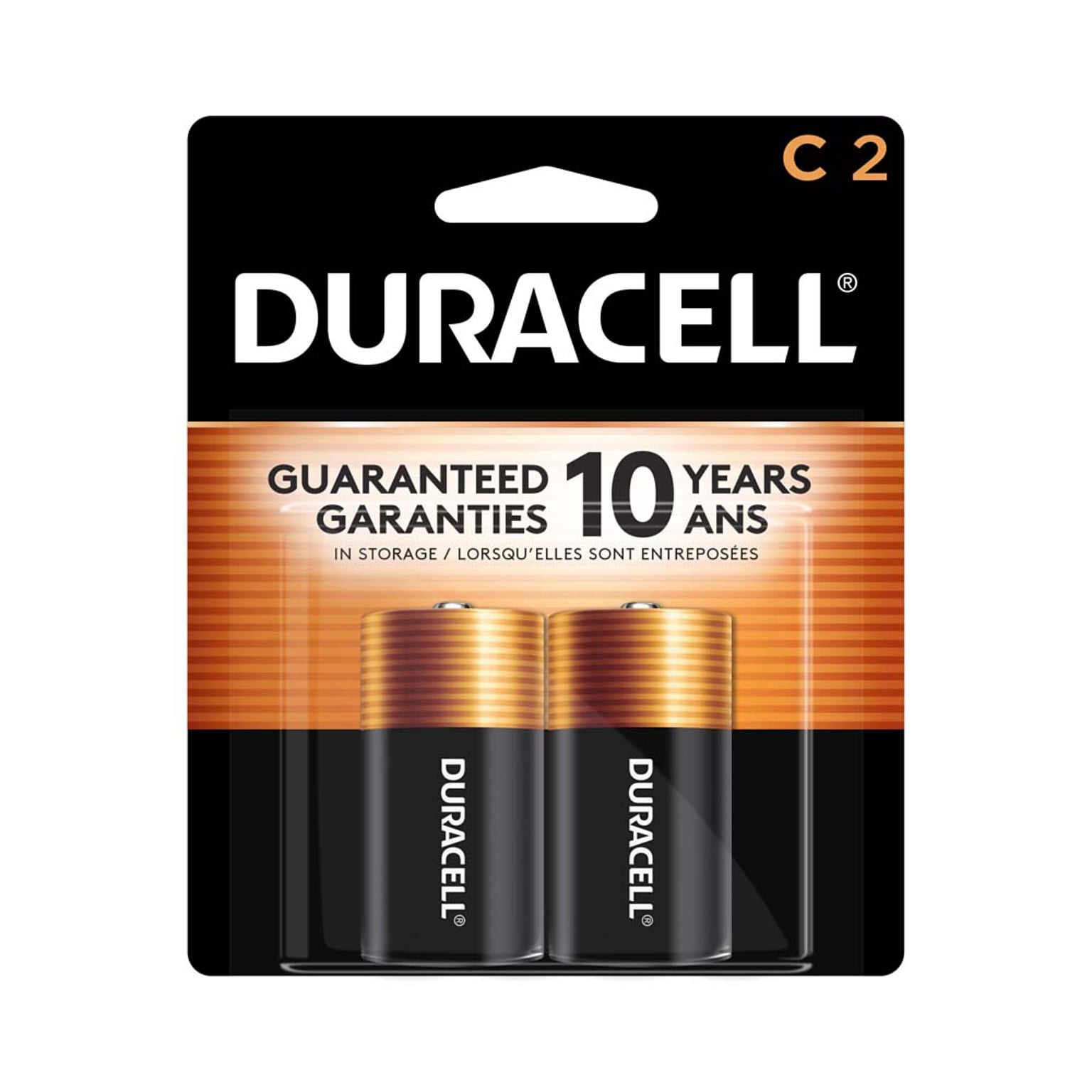 Duracell Coppertop Alkaline Battery, C, 2/Pack (DURMN1400B2Z)