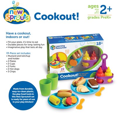 Learning Resources New Sprouts Cookout  Learning Toys,  Assorted Colors, 19 Pieces (LER9270)