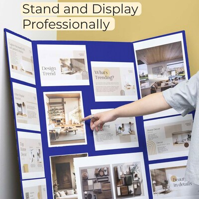 Bazic Tri-Fold Presentation Board, 36" x 48", Paper, Assorted Colors, 24/Carton (BAZ5035)