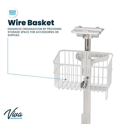 Viva Comfort Universal Vital Signs Monitor Mobile Stand with Mounting Plate for Edan M3, White (ADIME912-C-MP-06-MK)