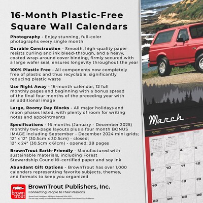 2025 BrownTrout Ford Bronco  12" x 12" Monthly Square Wall Calendar (9781975482978)