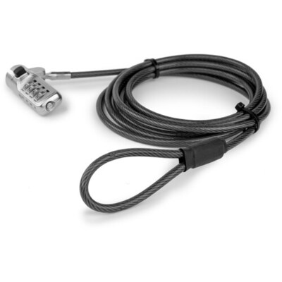 Rocstor Rocbolt W21 Combination Laptop Cable Lock, 6 ft. (Y1RB011-B1)