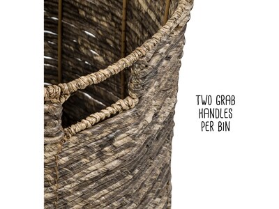 Honey-Can-Do Coastal Woven Nesting Baskets with Handles, Brown Maize, 3/Set (STO-07879)