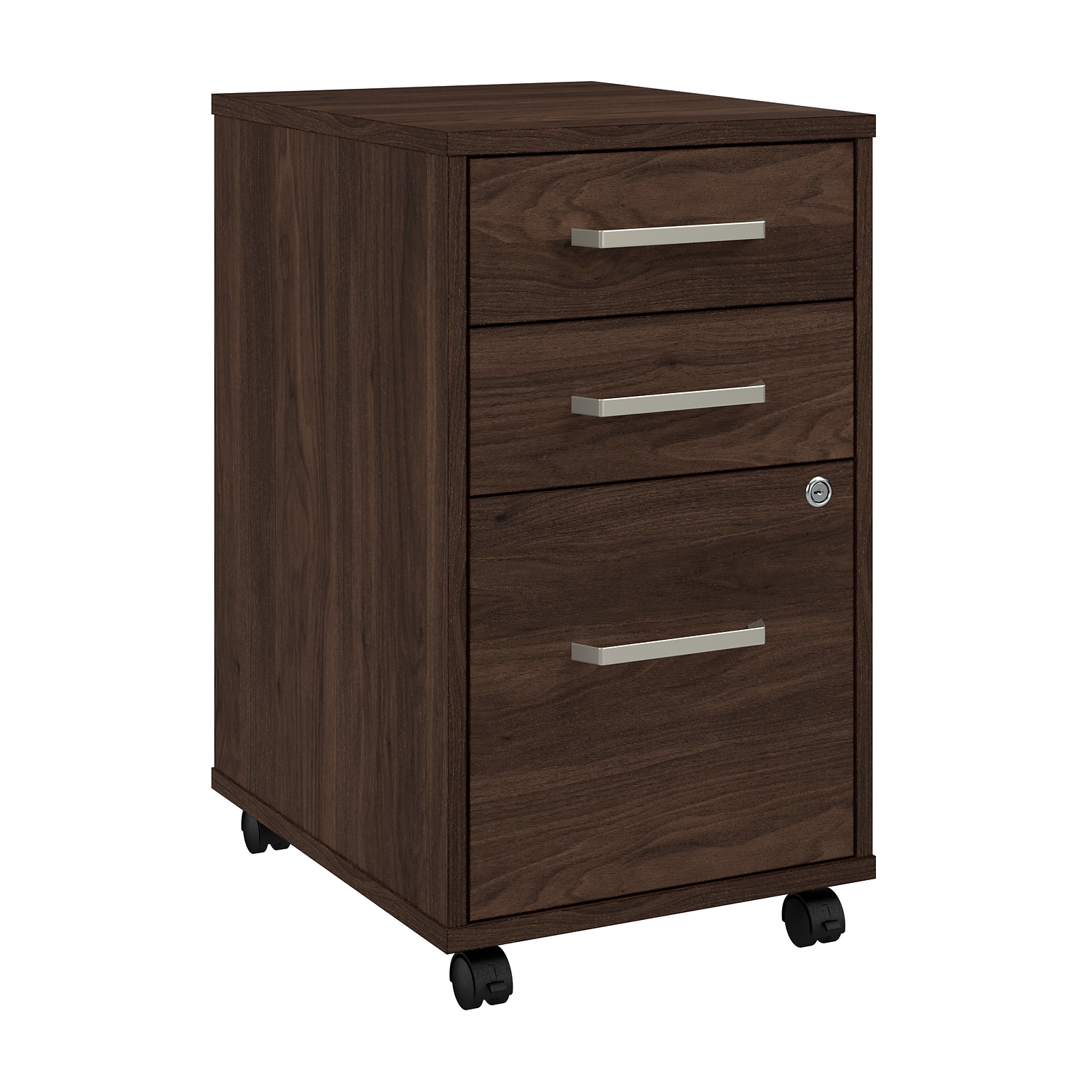 Bush Business Furniture Vista 3 Drawer File Cabinet, Black Walnut (VSF116BWSU)