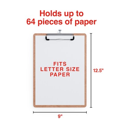 Staples® Hardboard Clipboard, Letter Size, Natural Brown (ST44292-CC)