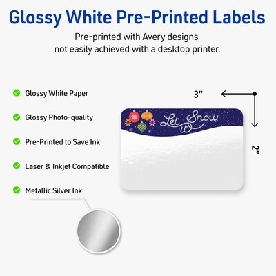 Avery Rectangle Multipurpose Labels, 2 x 3, White, 80/Pack (19479370443)