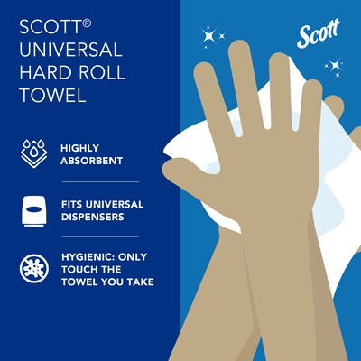 Scott Essential Recycled Hardwound Paper Towels, 1-ply, 800 ft./Roll, 12 Rolls/Carton (01040)