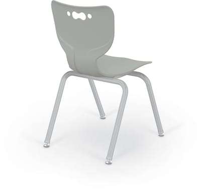 MooreCo 18 Hierarchy Student Chair with 4 Legs, Morning Fog/Platinum Base (703673562638)