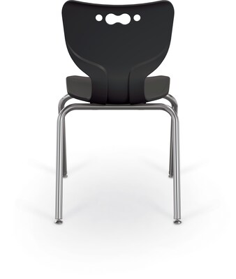 MooreCo 18" Hierarchy Student Chair with 4 Legs, Black/Chrome Base (703673611121)