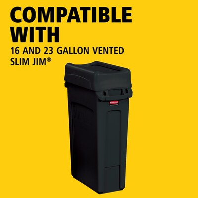 Rubbermaid Slim Jim Indoor Lid, Black Plastic, 23 Gal. (FG267360BLA)