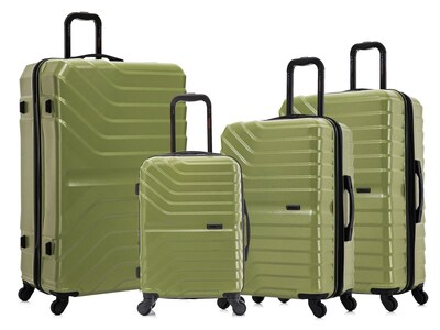 InUSA Aurum Polycarbonate/ABS 4-Piece Luggage Set, Green (IUAURSMLXL-GRN)