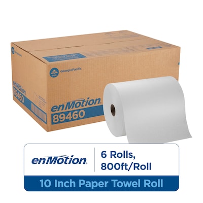 enmotion Hardwound Paper Towels, 1-ply, 800 ft./Roll, 6 Rolls/Carton (89460)