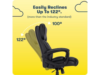 Serta Garret Ergonomic Bonded Leather Swivel Executive Chair, Space Black (43520E)