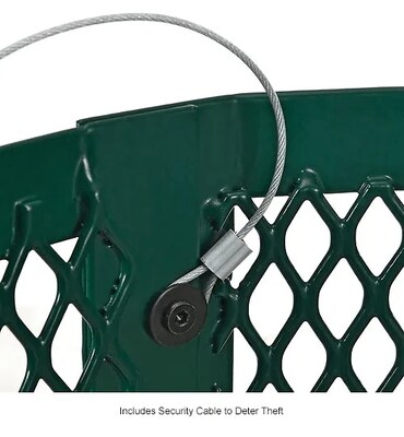 Global Industrial Outdoor Diamond Steel Trash Can w/ Dome Lid & Base, 36 Gallon, Green (261948GND)