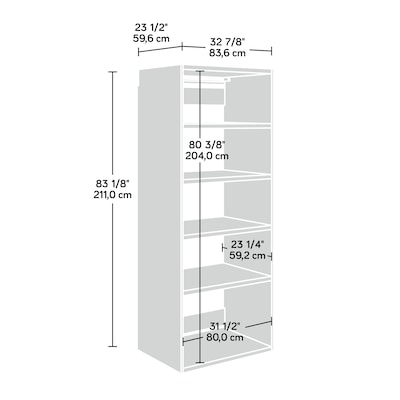 Sauder GarageCore 83H Wall Cabinet with 5 Shelves, White (441365)
