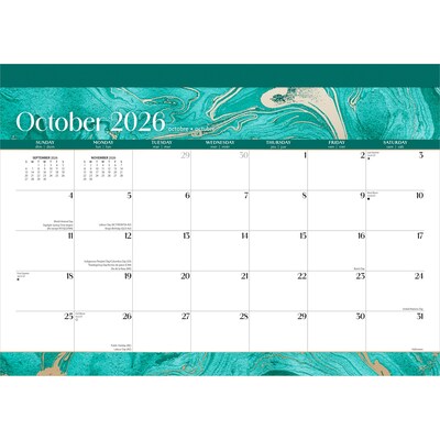 2026-2027 Plato Crackled Blush 14 x 10 Academic Monthly Desk Pad Calendar (9798330708123)