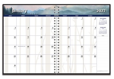 2027 House of Doolittle 11 x 8.5 Monthly Standard Planner, Faux Leather Cover, Black (25002-27)