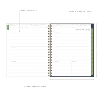 2026 Blue Sky Kelly Ventura Gardens 8.5" x 11" Calendar Year Weekly & Monthly Planner, Plastic Cover, Multicolored (153064)