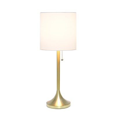 Creekwood Home Modern Glam 21.25 LED Table Lamp, Gold/White (CWT-1006-GW)