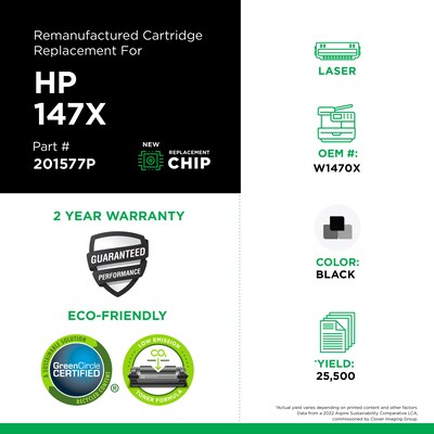 Clover Imaging Group Remanufactured Black High YieldToner Cartridge Replacement for HP 147X