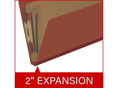 Medical Arts Press Pressboard Classification Folder, 2 Dividers, 2" Expansion, Legal Size, Red, 10/Box (DV-T52-26-3RED)