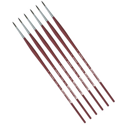 da Vinci COLLEGE Oil and Acrylic Synthetic Bristle, Round Brush, 6/Bundle (DVXVA87304-6)