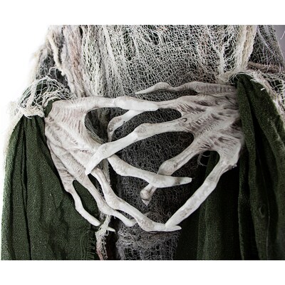 Haunted Hill Farm Life-Size Animatronic Moaning Skeleton with Rotating Head (HHSKEL-1FLSA)