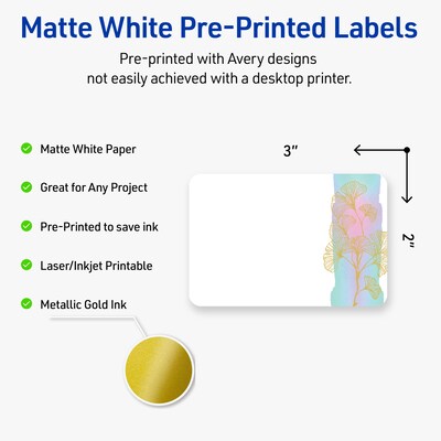 Avery Laser/Inkjet Rectangle Multipurpose Labels, 2 x 3, White, 80/Pack (S00EVE)
