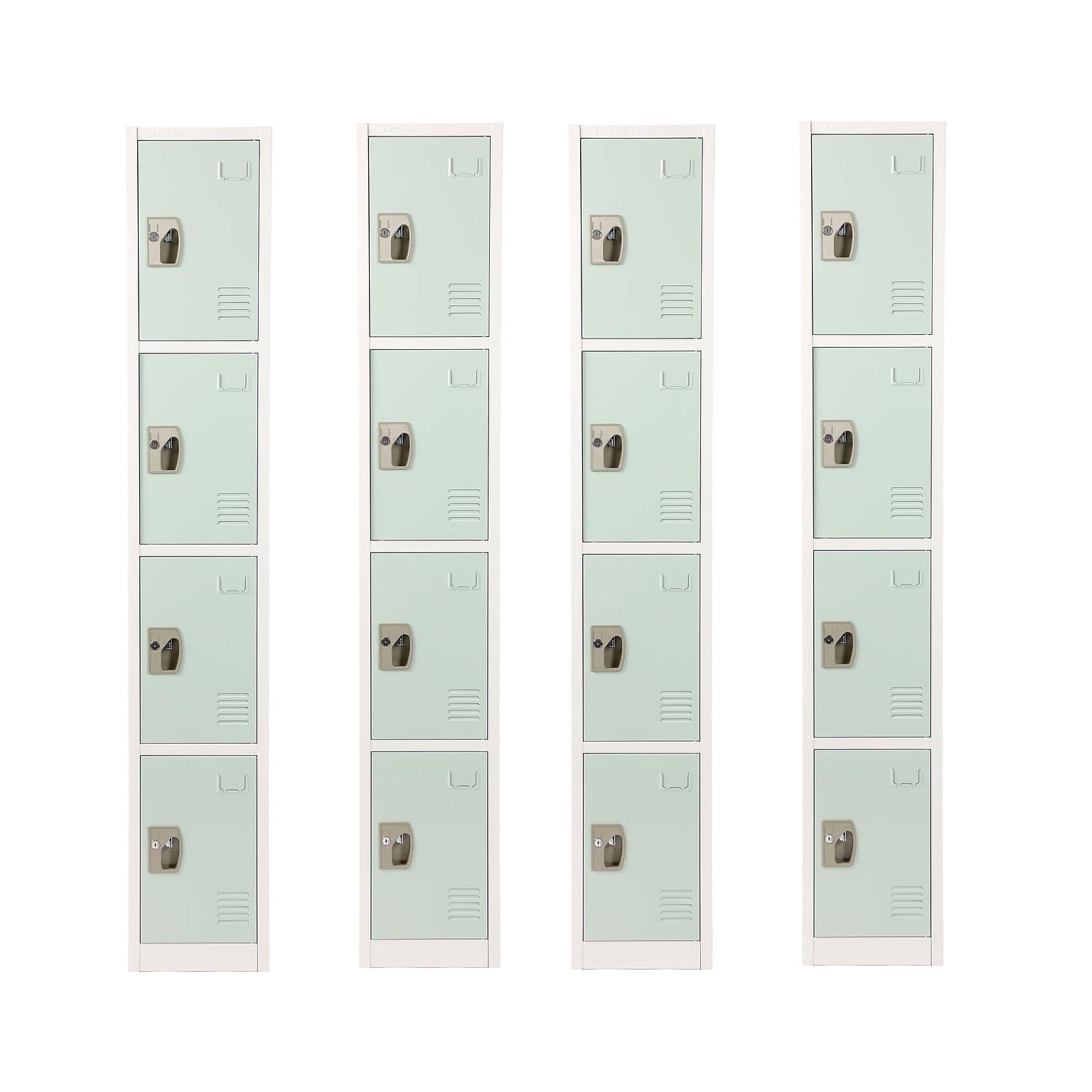 AdirOffice 72 4 Tier Misty Green Storage Locker, 4/Pack (ADI629-204-MGRN-PKG-4)