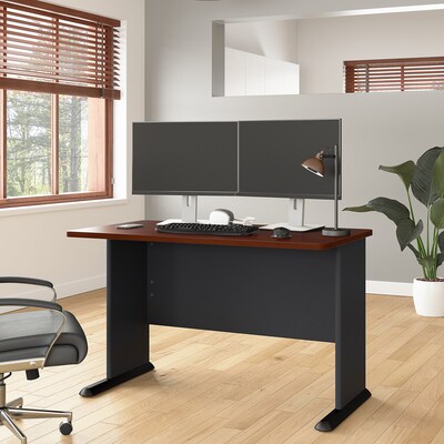 Bush Business Furniture Cubix 48"W Desk, Hansen Cherry/Galaxy (WC90448A)