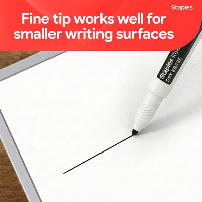 Staples Remarx Dry Erase Marker, Fine Tip, Black, 36/Pack (ST62931)