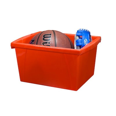 Storex Polypropylene/PP 4 Gallon Classroom Storage Bin, 7.9" x 11.3" x 13.6", Red, 3/Bundle (STX61452U06C-3)