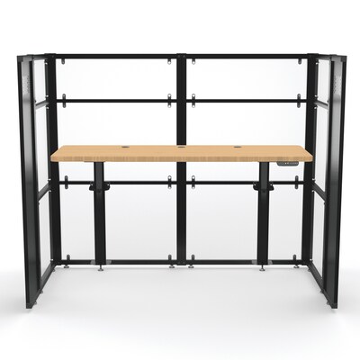 VersaDesk WorkNest 72"W Electric Adjustable Floating Surface Standing Desk, Bamboo (FSSD7224-BNB)